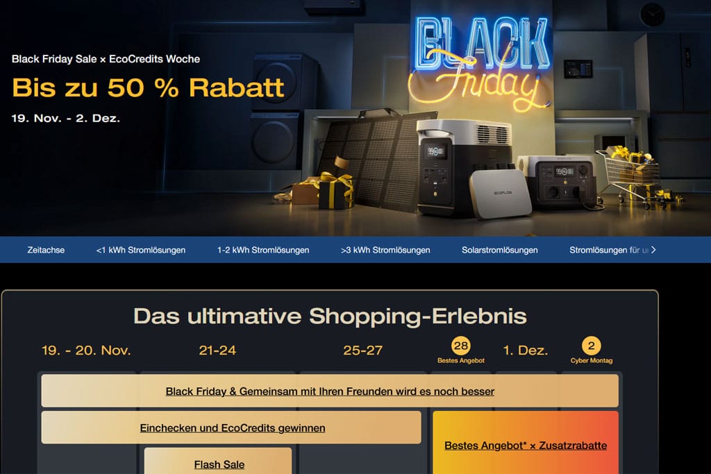 Webseite EcoFlow Screenshot